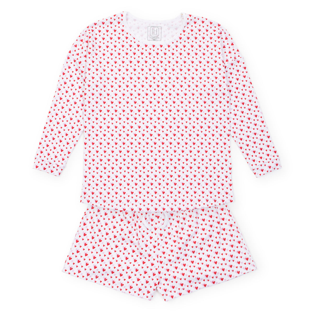 Everyday Anna Women's Longsleeve & Short Set - Heart to Heart Pink Kidswear