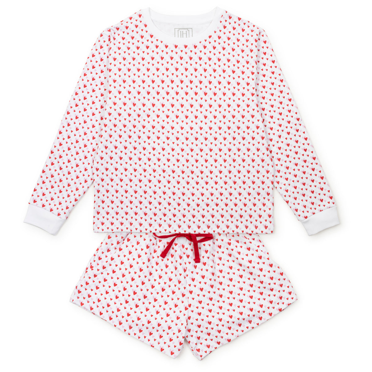 Everyday Janann Women's Sweatshirt Short Set Heart to Heart Pink Kidswear