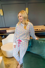 Kelsey Women's Sweatshirt Jogger Set - Christmas Tree Bright outfit perfect for everyday wear