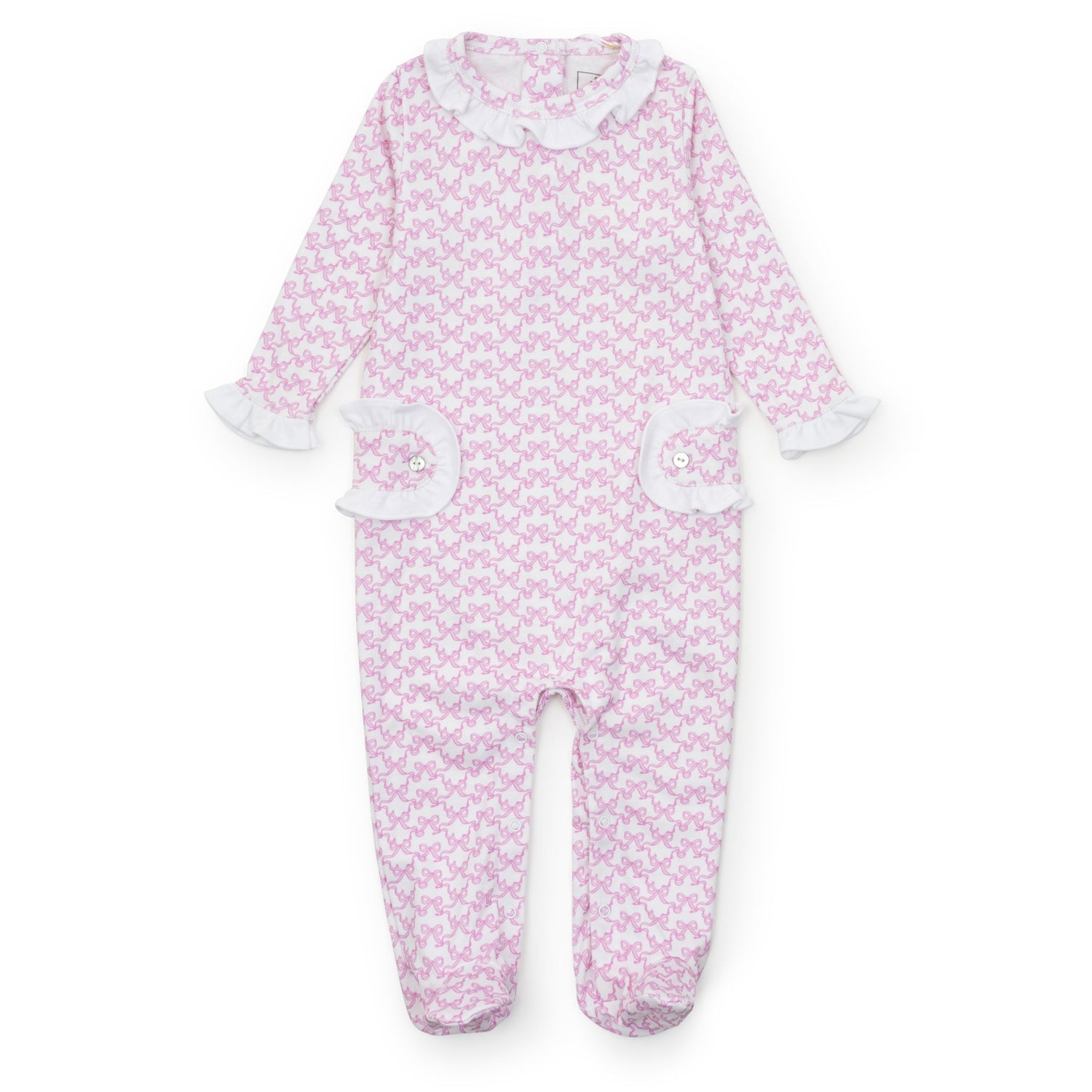 Lucy Girls' Romper Pretty Pink Bows