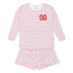 Anna Women's Longsleeve & Short Set - Heart to Heart Pink outfit perfect for everyday wear