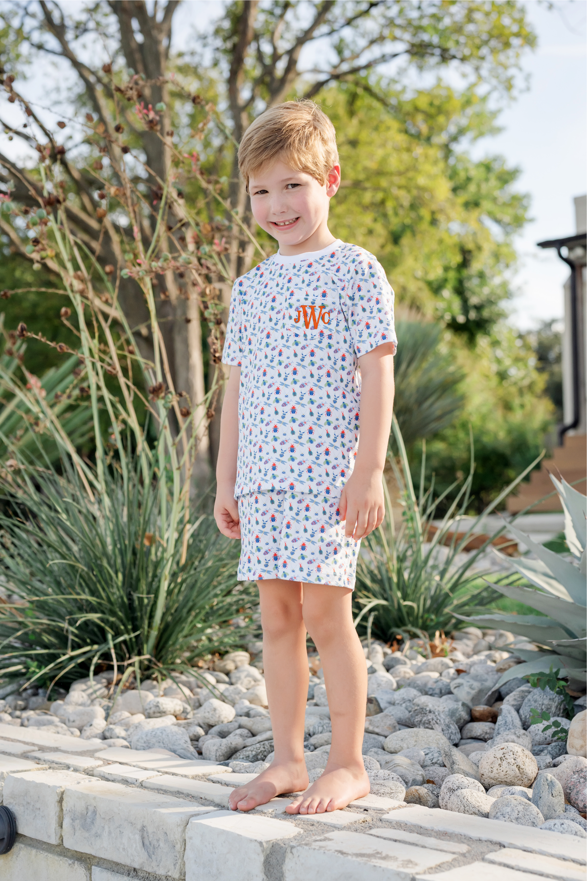 Charles Boys' Short Set - Busy Bugs soft cotton kids fashion wear