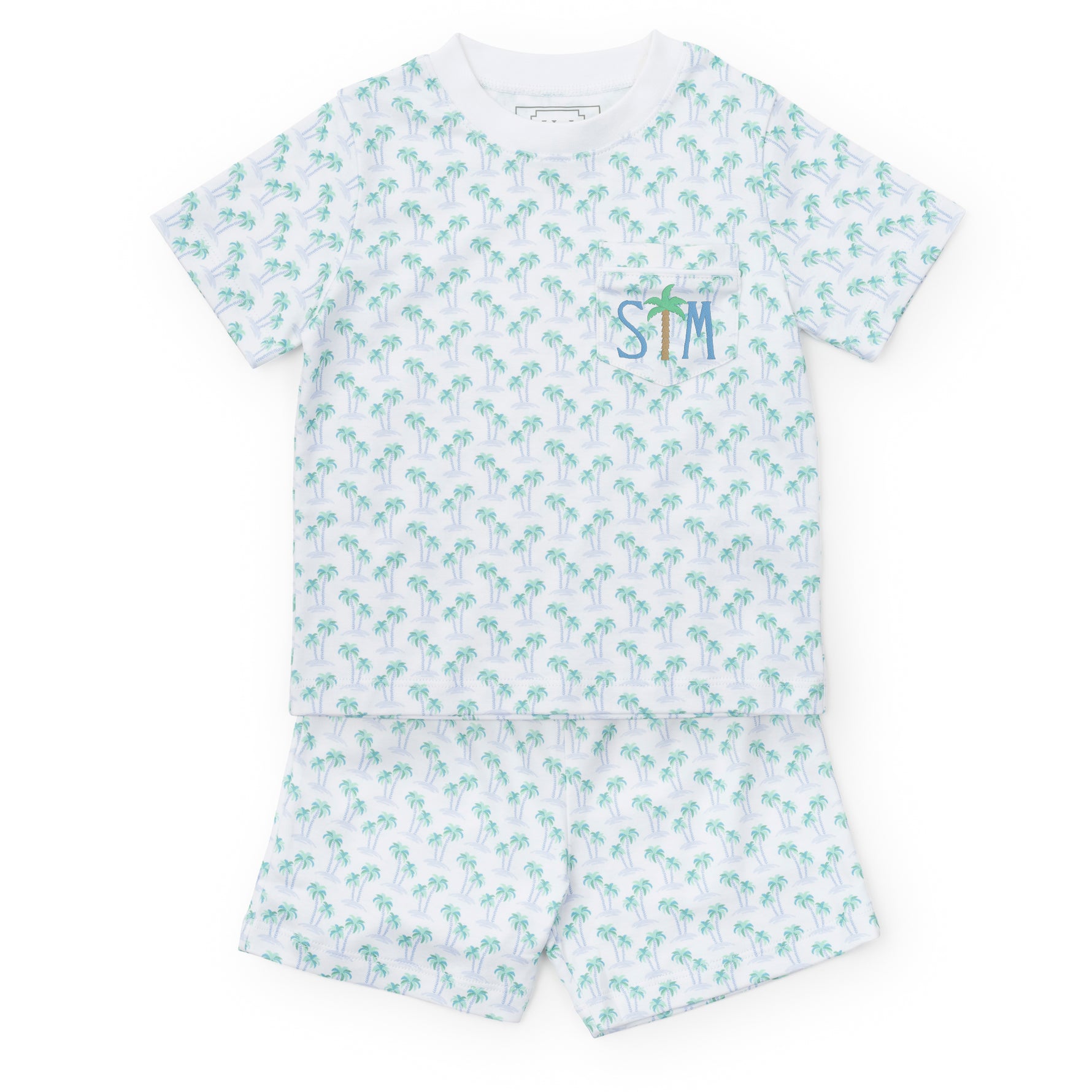 Buy Charles Boys' Short Set - Palm Tree Isle Blue kids clothing online
