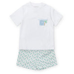 Hudson Boys' Short Set - Palm Tree Isle Blue outfit perfect for everyday wear