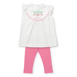 Ella Girls' Pima Cotton Legging Set Pacific Palms Pink outfit perfect for everyday wear