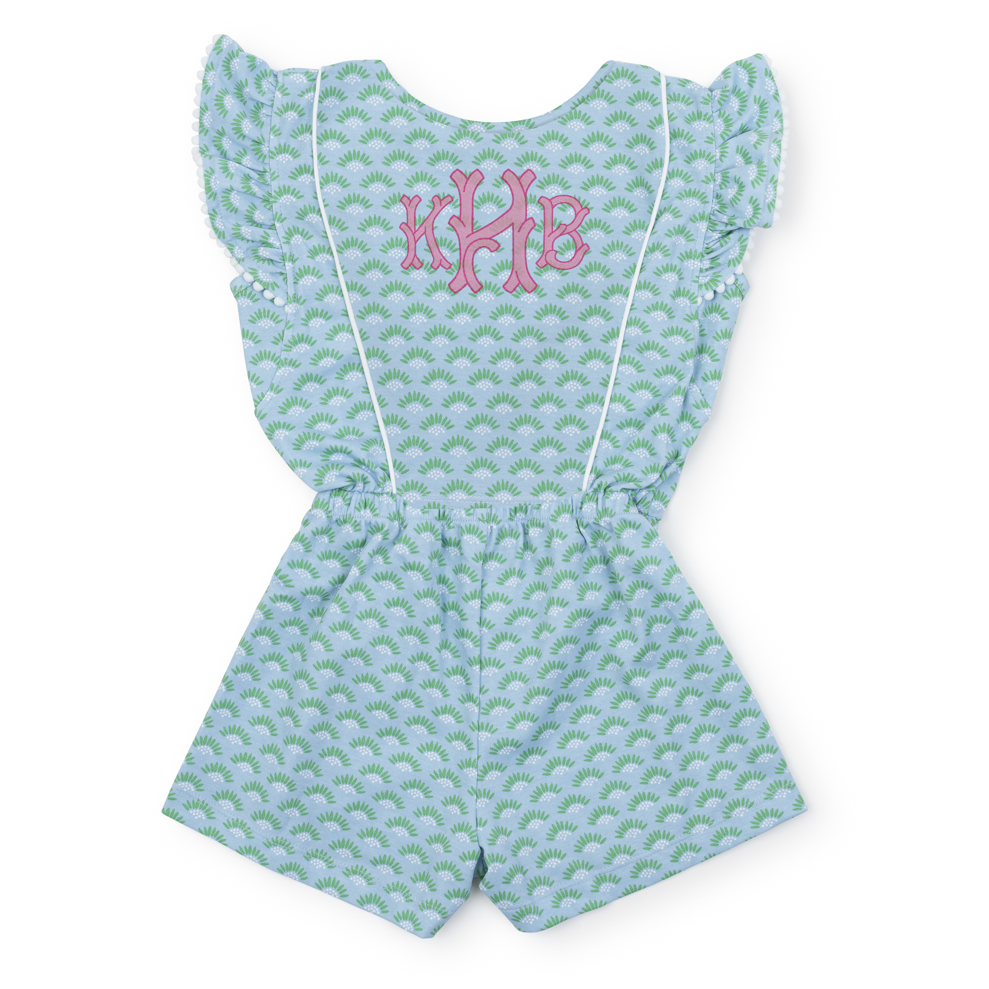 Rae Girls' Pima Cotton Romper - Cool Blooms