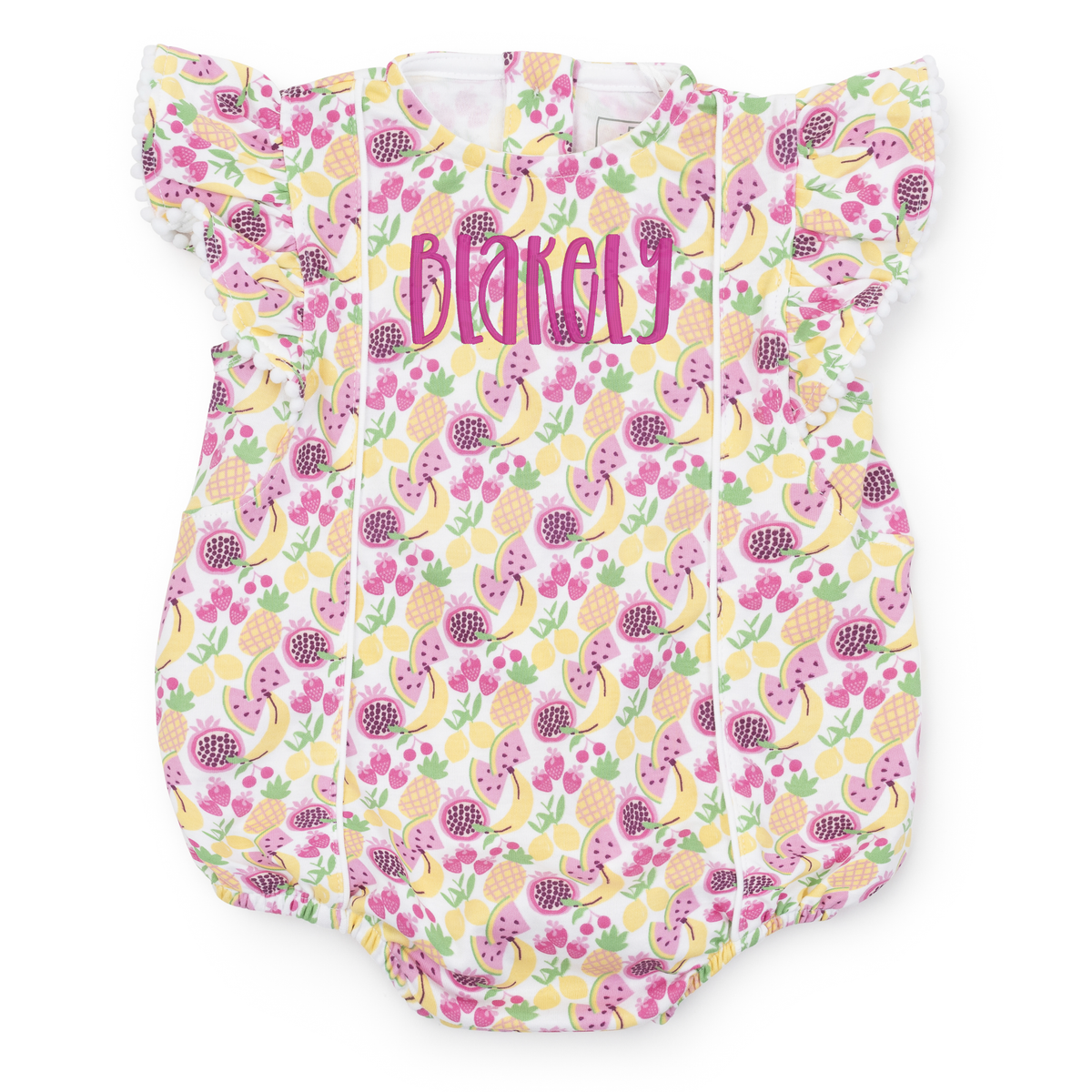 Marion Girls' Pima Cotton Bubble Tropical Fruit outfit perfect for everyday wear