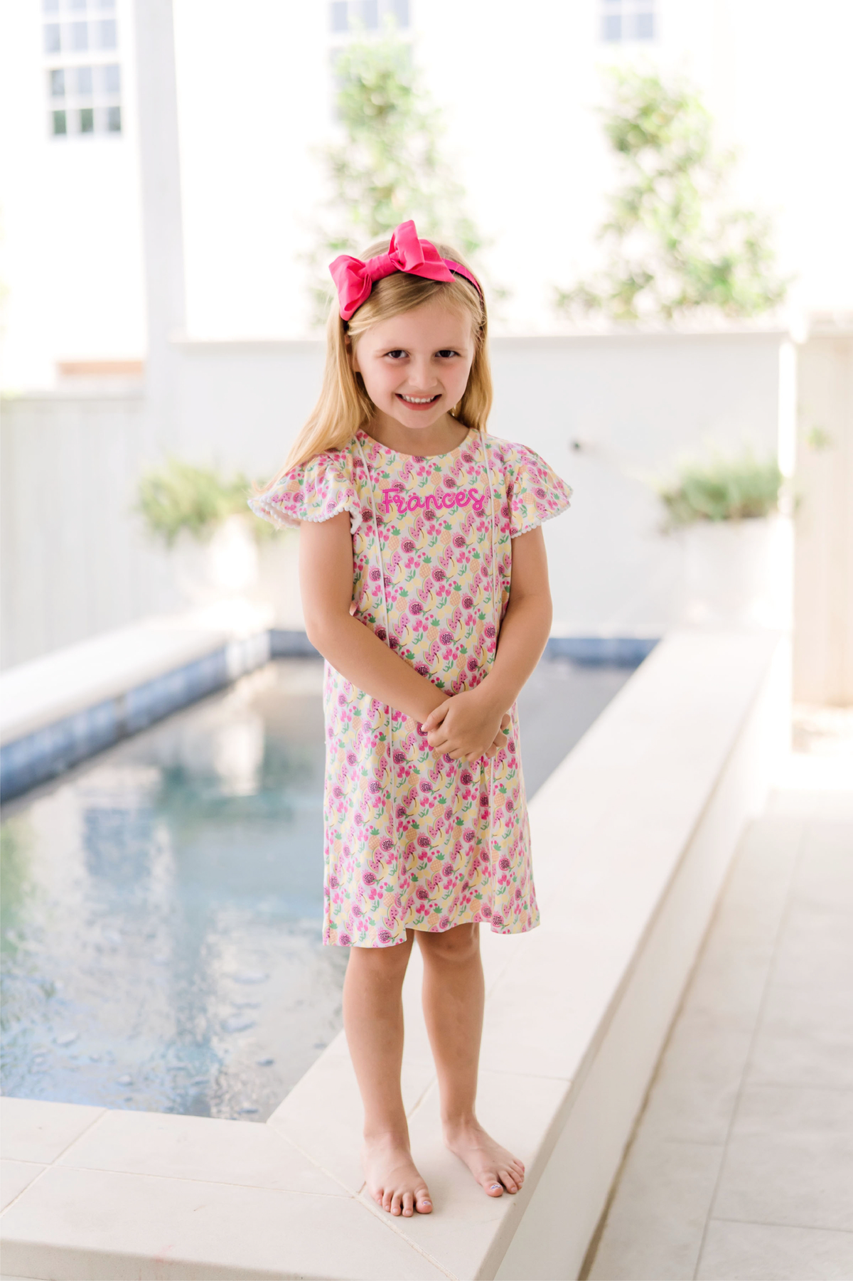 Marlowe Girls' Pima Cotton Dress - Tropical Fruit soft cotton kids fashion wear