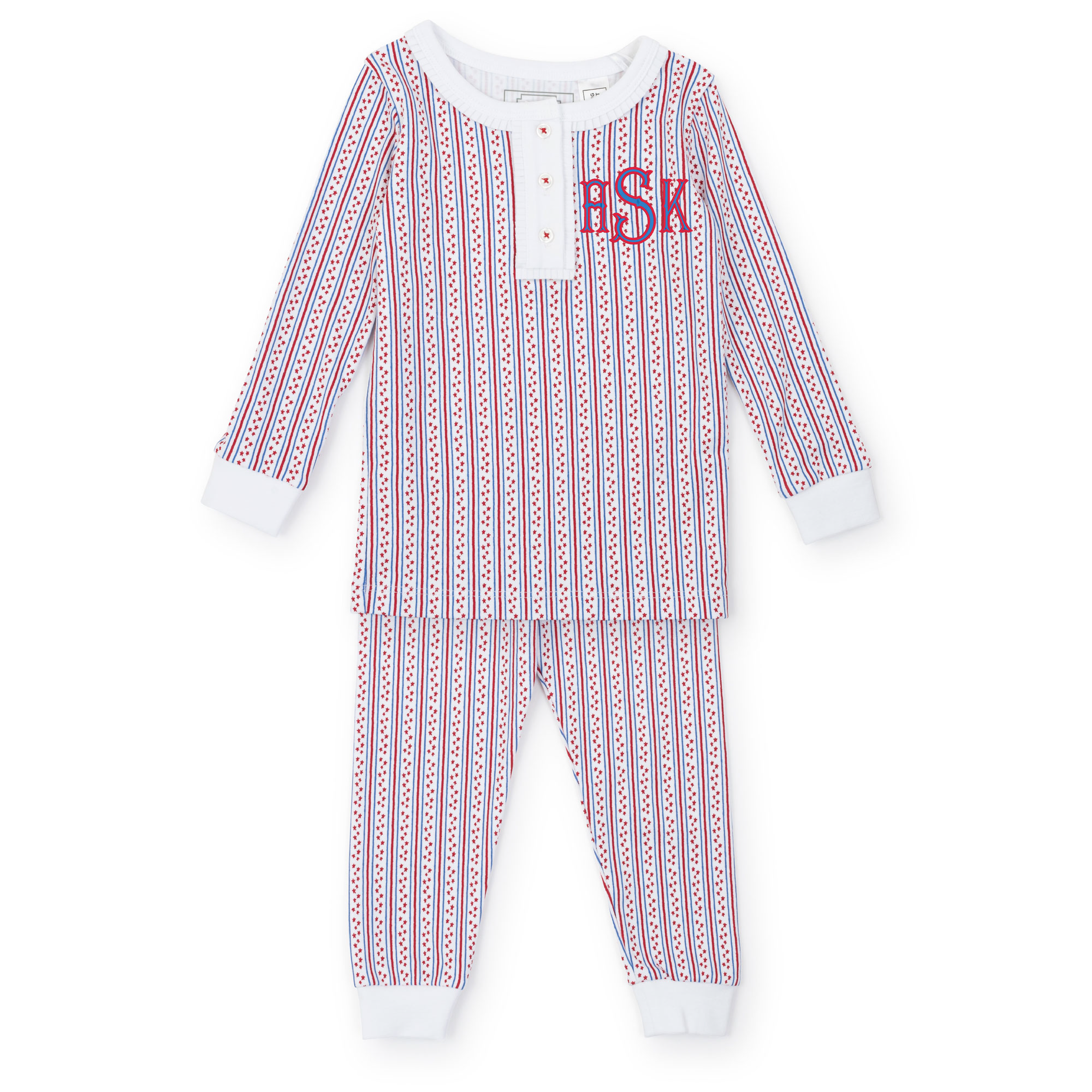 Alden Girls' Pima Cotton Pajama Pant Set - Stars and Stripes