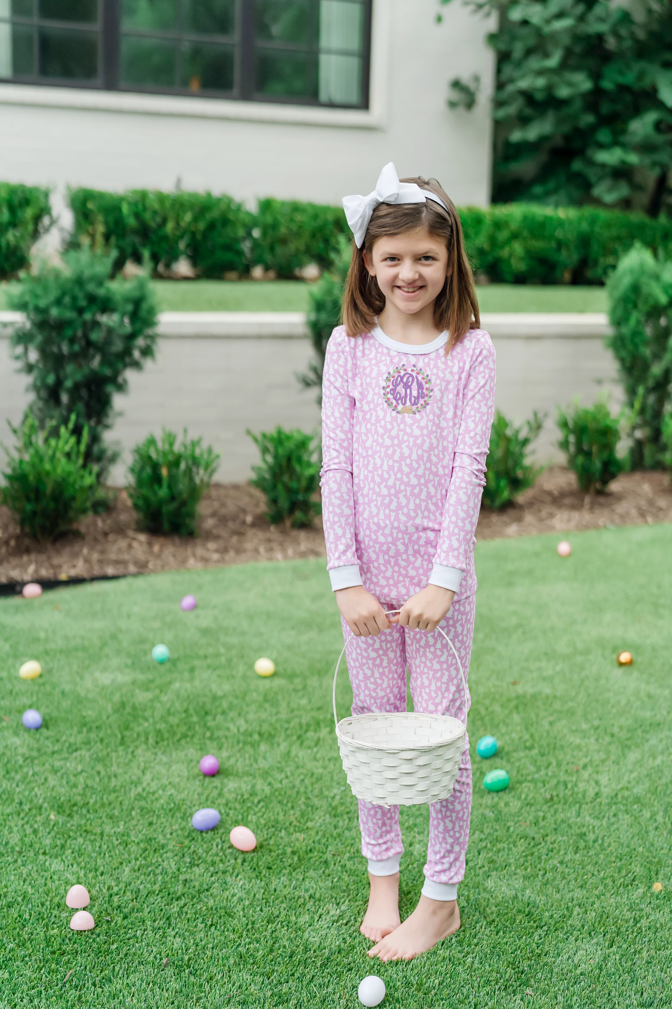 Ava Girls' Pajama Pant Set - Easter Time Pink stylish kids outfit collection