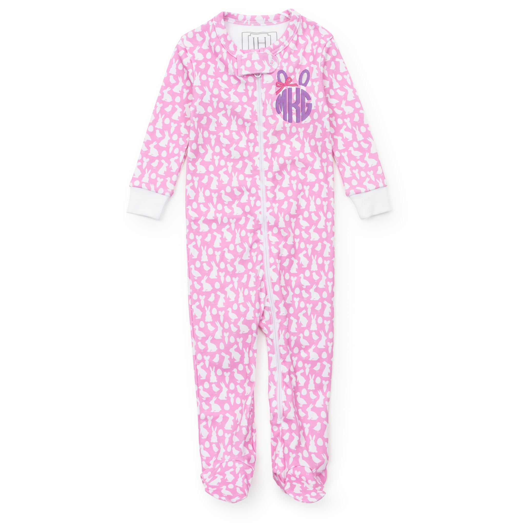 Parker Girls' Zipper Pajama - Easter Time Pink