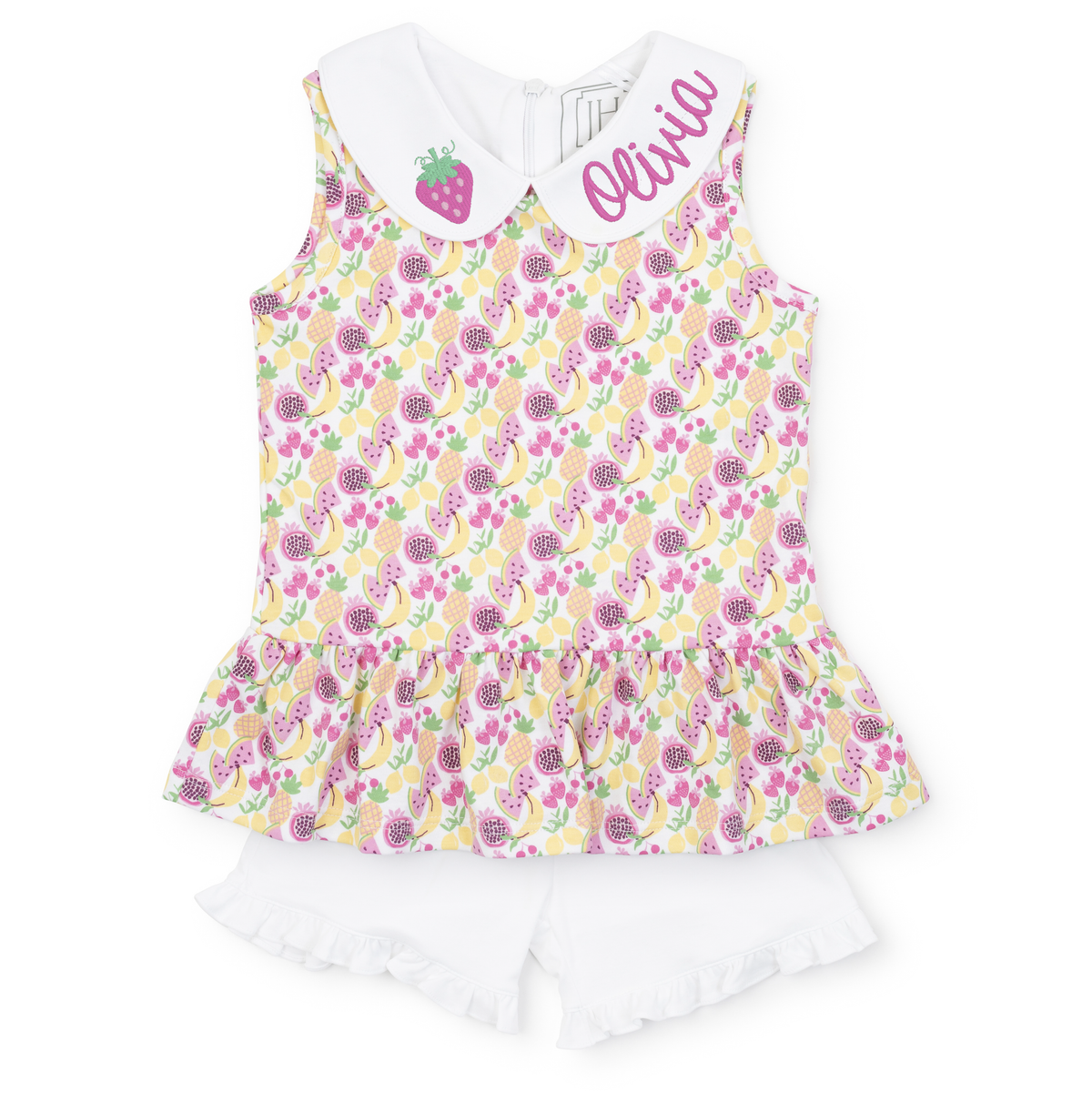 Landry Girls' Pima Cotton Short Set Tropical Fruit outfit perfect for everyday wear