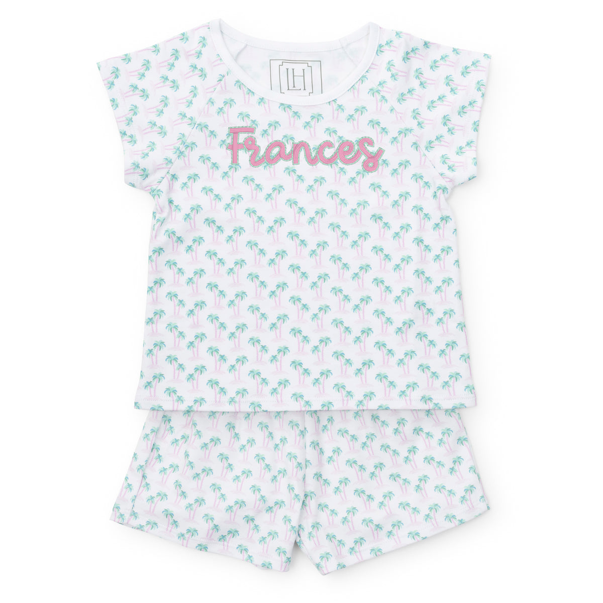 Emery Girls' Short Set - Palm Tree Isle Pink outfit perfect for everyday wear