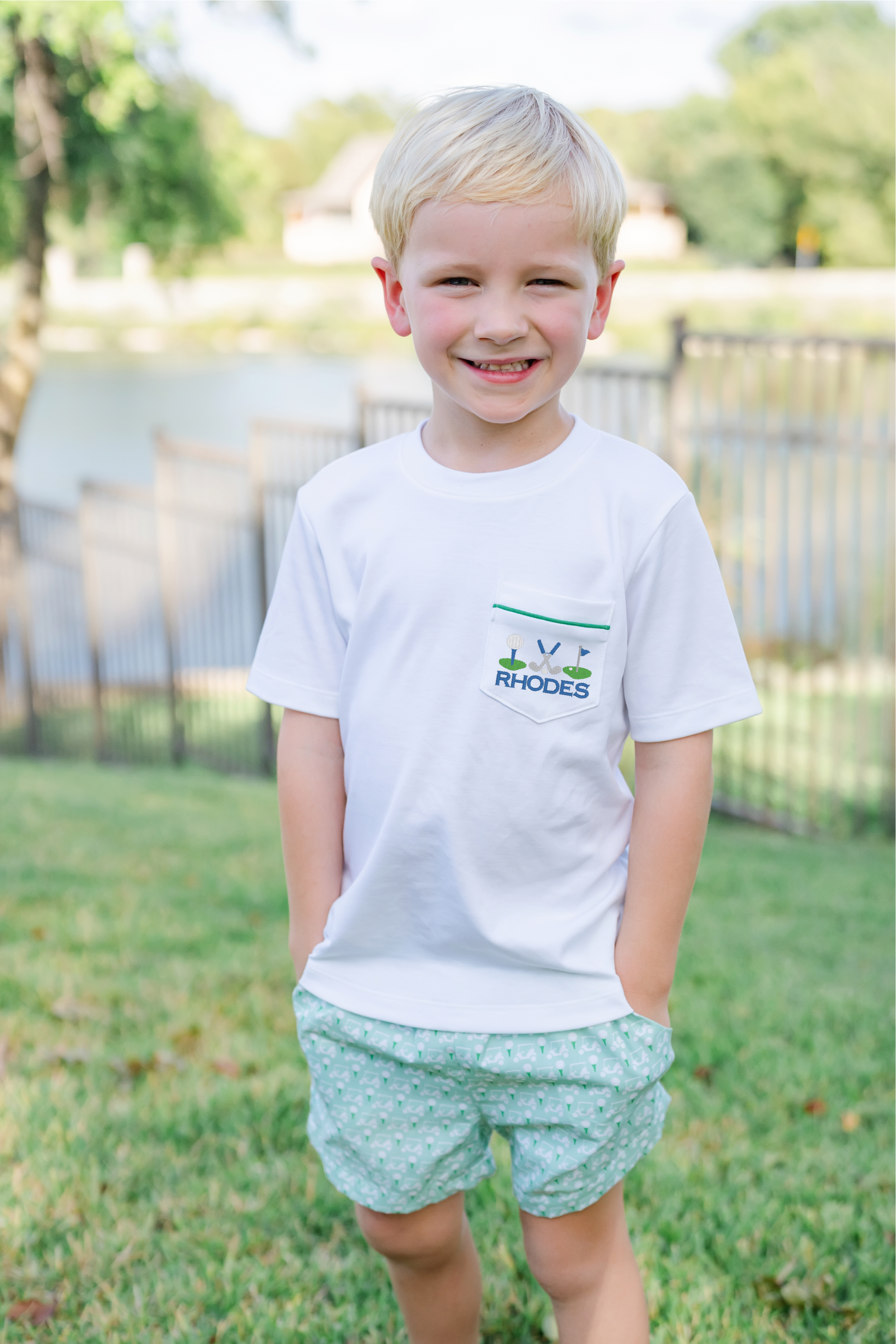 Hudson Boys' Short Set - Golf Putting Green stylish kids outfit collection