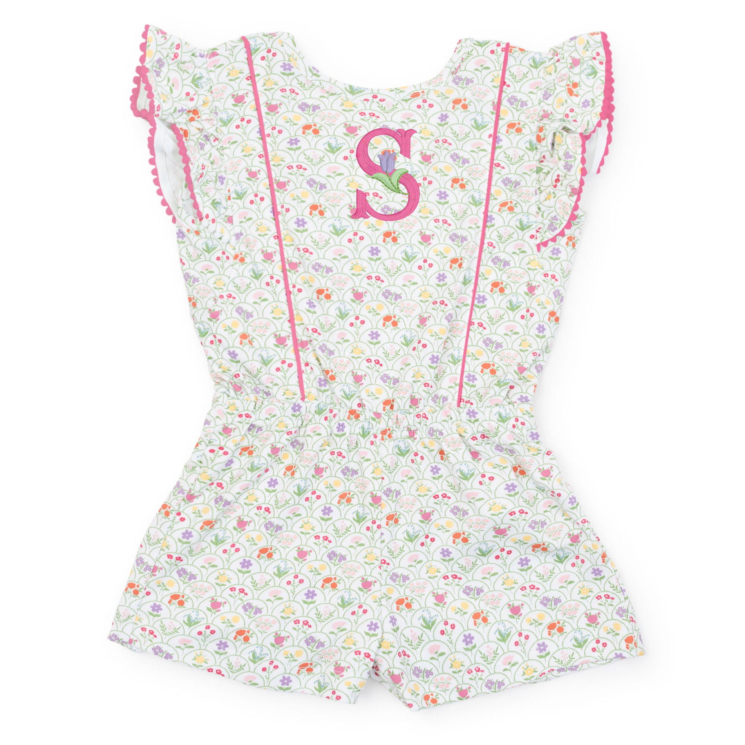 Rae Girls' Pima Cotton Romper - Garden Floral