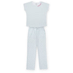 Marcia Women's Pajama Pant Set - Palm Tree Isle Pink outfit perfect for everyday wear