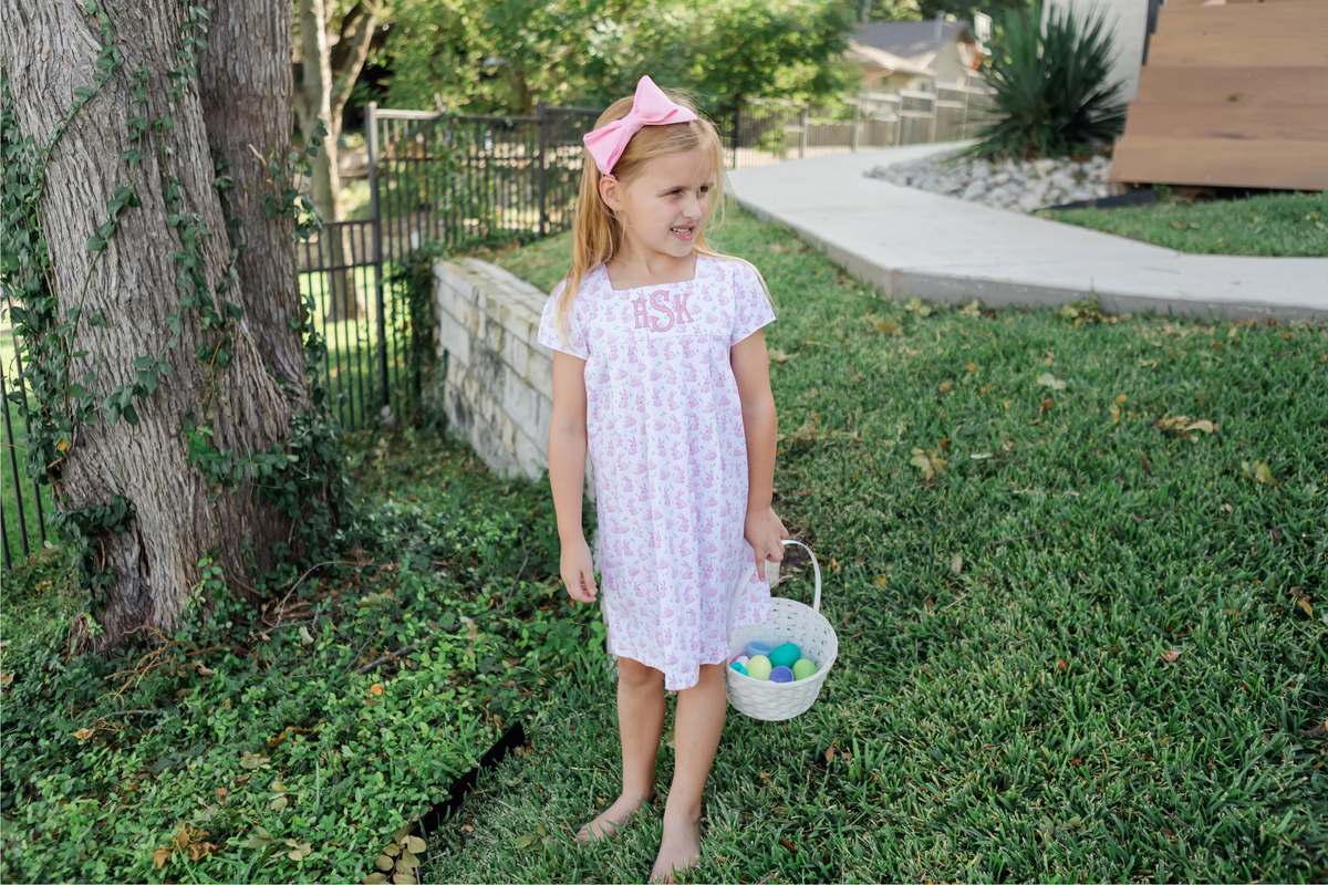 Lizzy Girls' Pima Cotton Dress - Bunny Hop Pink outfit perfect for everyday wear