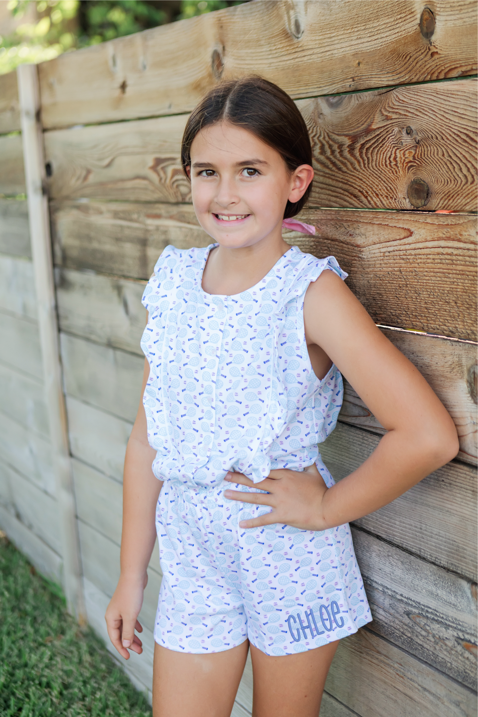 Lola Girls' Romper - Tennis Match Pink stylish kids outfit collection