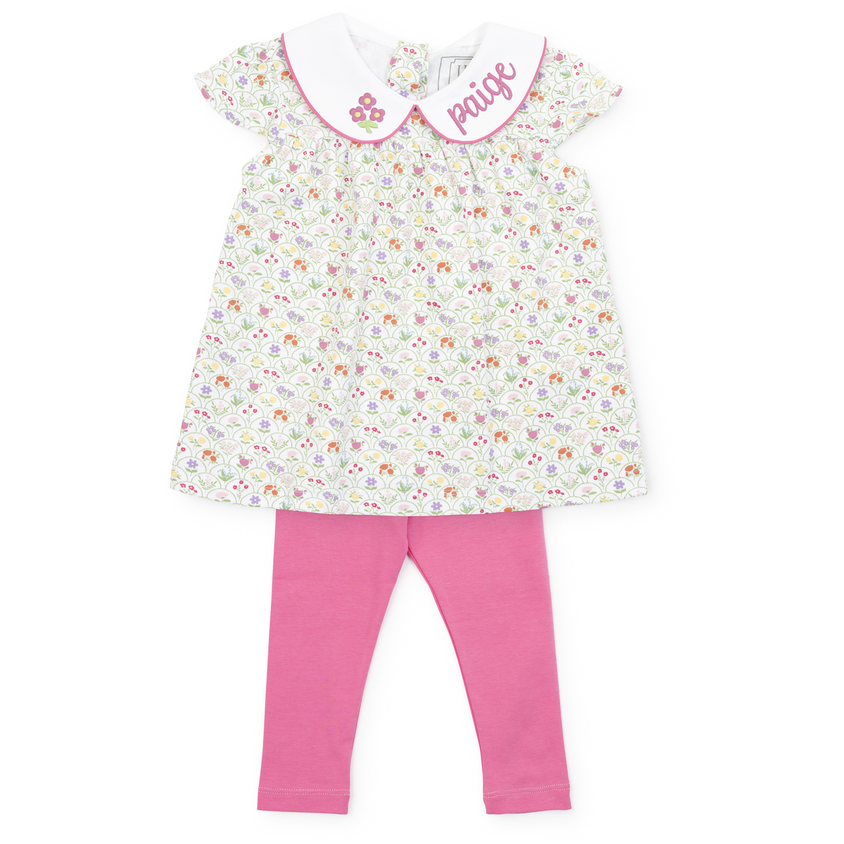 Minden Girls' Pima Cotton Legging Set - Garden Floral outfit perfect for everyday wear