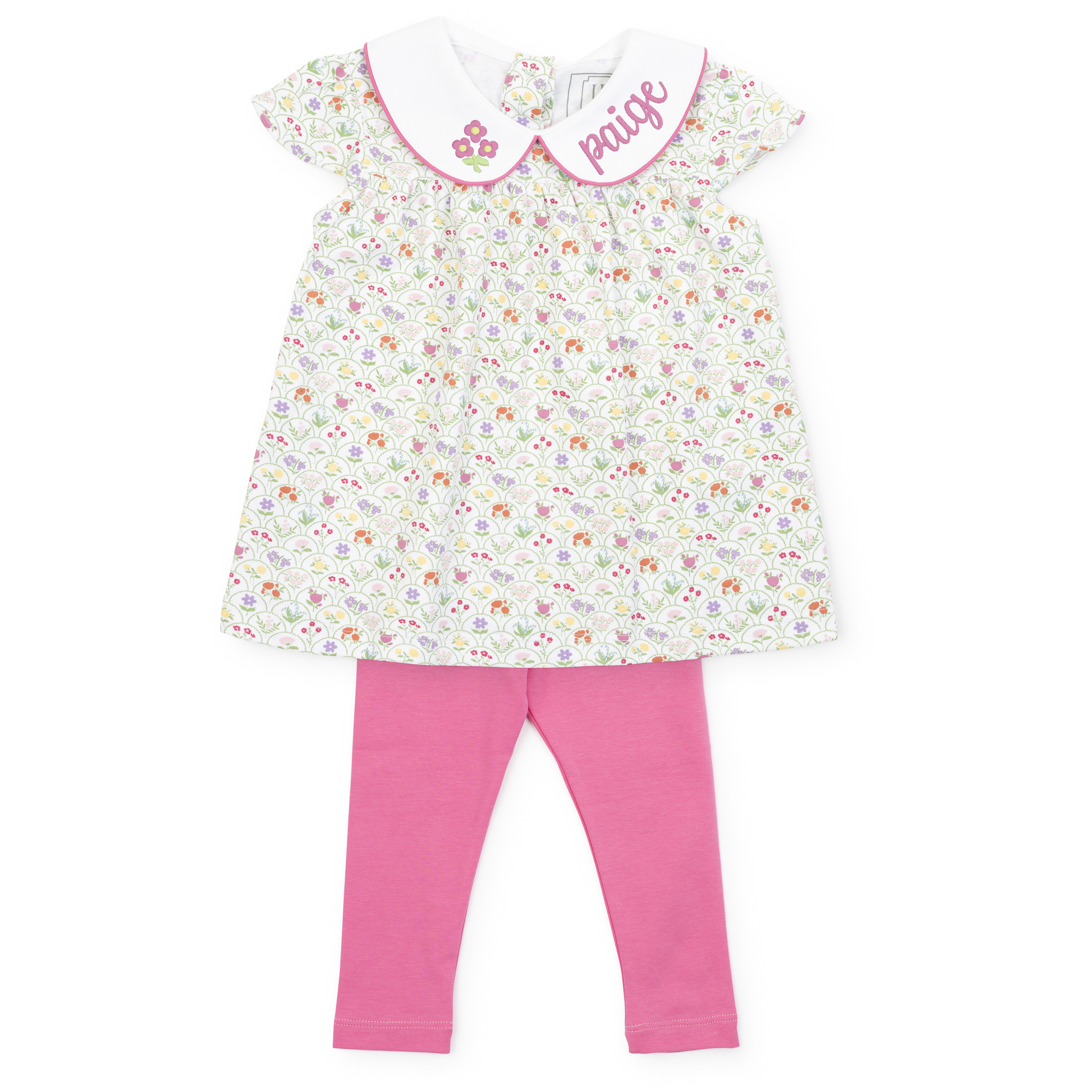 Minden Girls' Pima Cotton Legging Set - Garden Floral