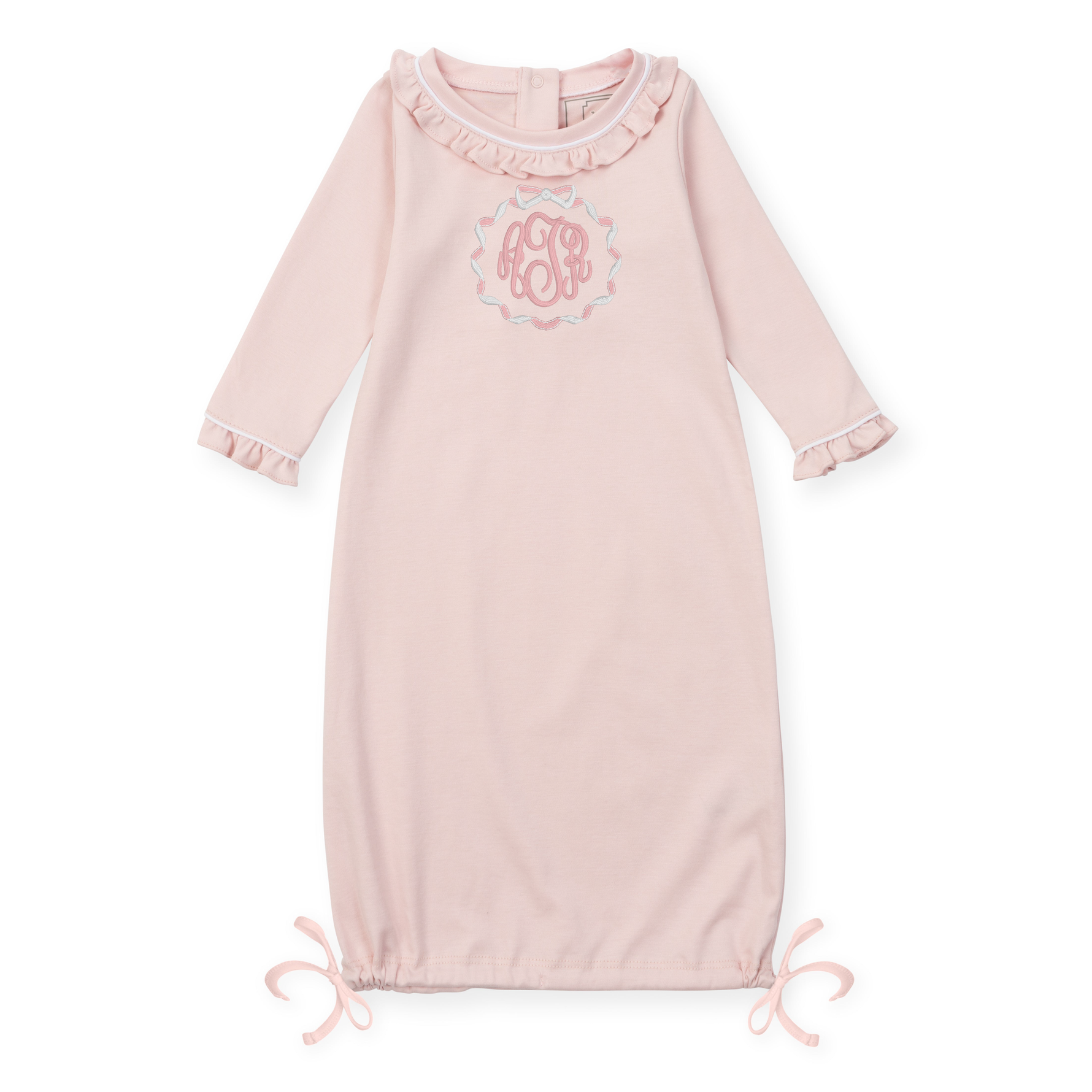 Georgia Pima Cotton Daygown for Girls Light Pink w/ White Piping (Past Season) dress for girls premium quality