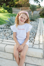 Everyday Rae Girls' Pima Cotton Romper Pacific Palms Pink Children’s Wear