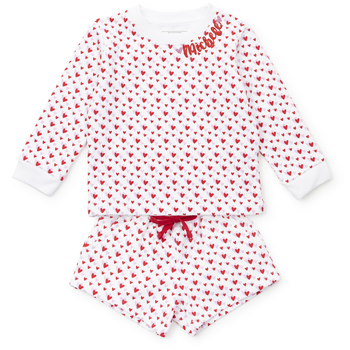 Stella Girls' Sweatshirt Short Set Heart to Heart Pink outfit perfect for everyday wear