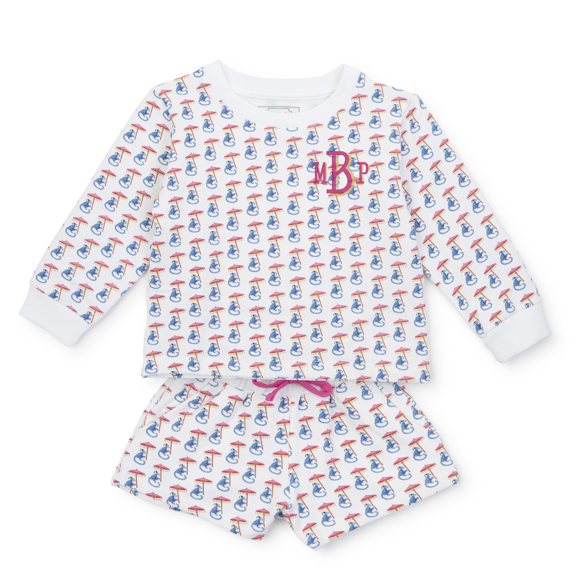 Stella Girls' Cotton Sweatshirt Short Set Majestic Monkey outfit perfect for everyday wear