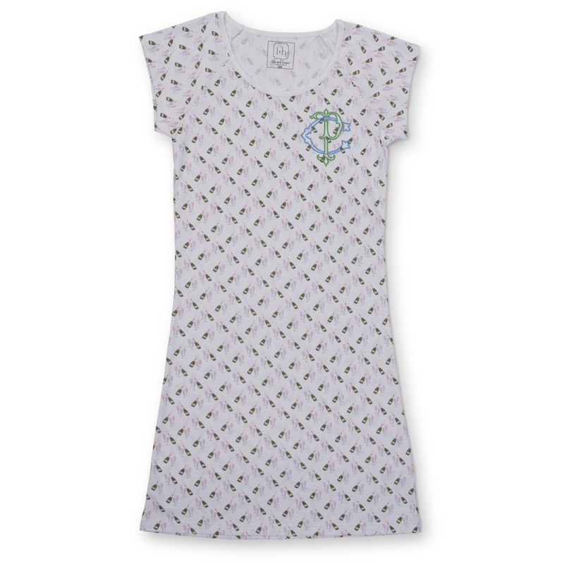 Wendy Women's Pima Cotton Nightgown - Cheers to Champagne