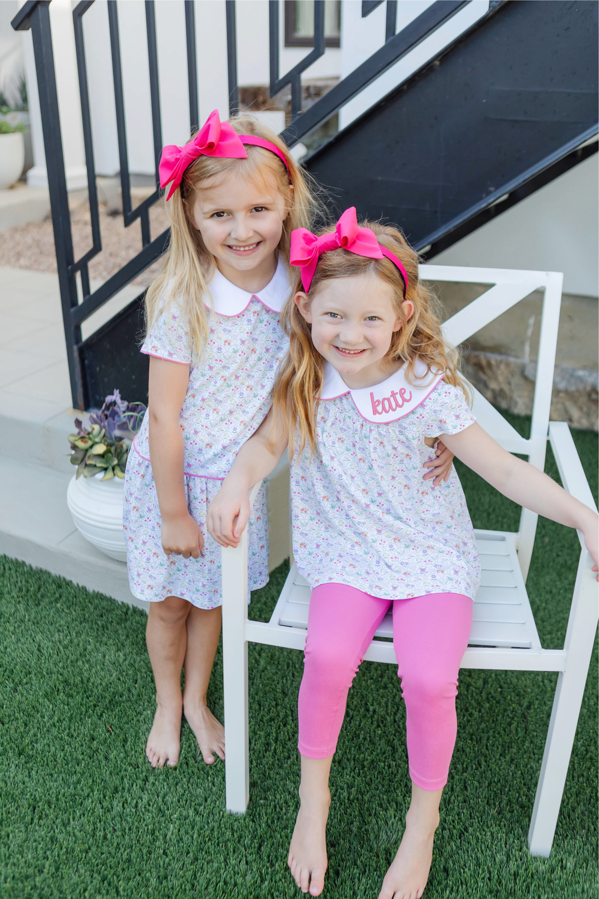 Everyday Minden Girls' Pima Cotton Legging Set - Garden Floral Children’s Wear