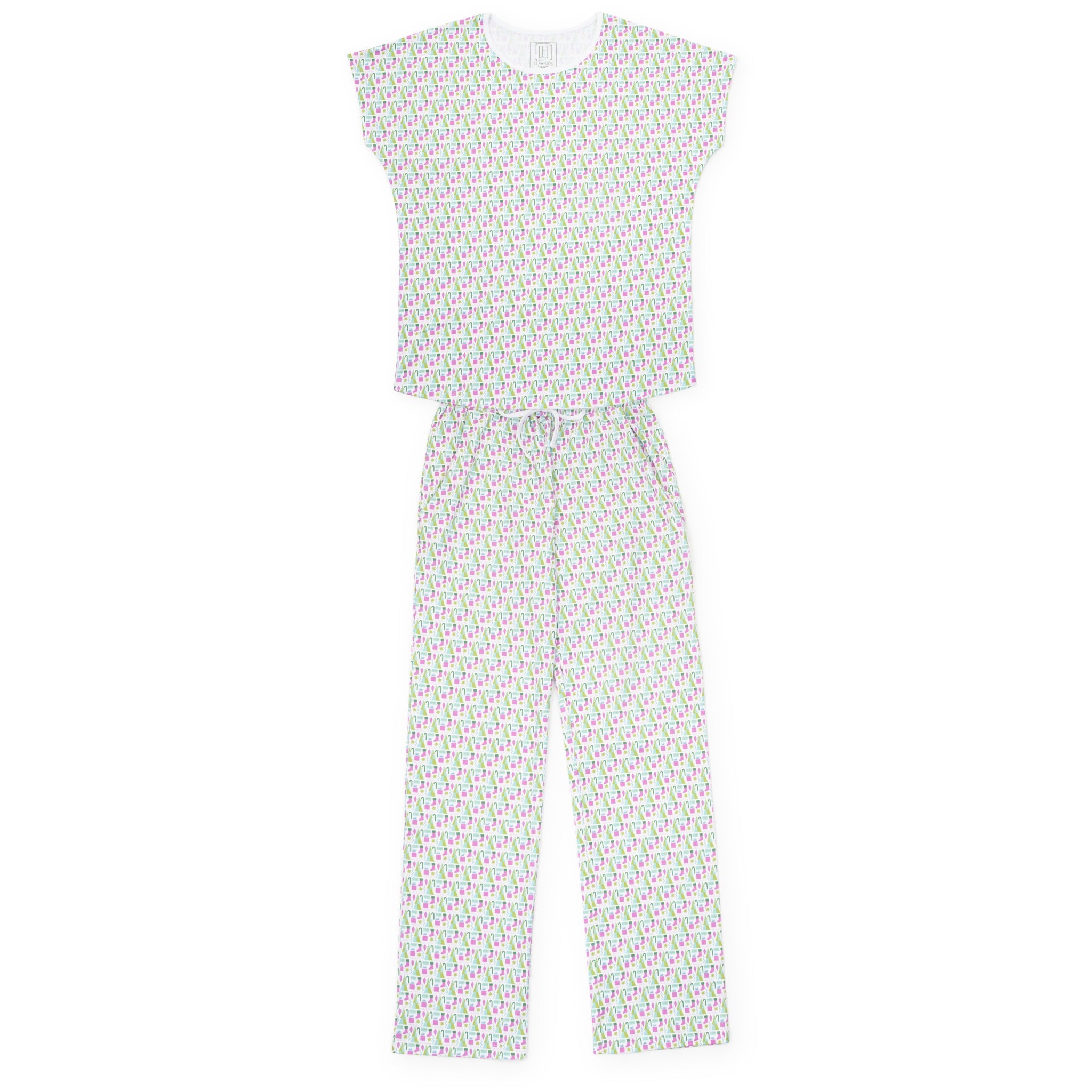 Marcia Women's Pajama Pant Set - Mod Holiday Pink