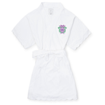 Everyday Molly Women's Short Sleeve Spa Wrap Robe - Sigma Sigma Sigma Embroidery Kidswear