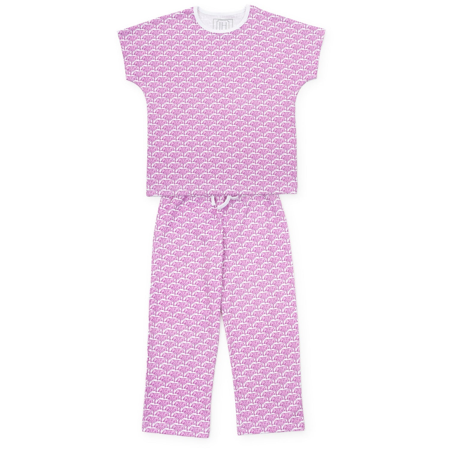 Merrick Girls' Pant Set African Elephants Pink