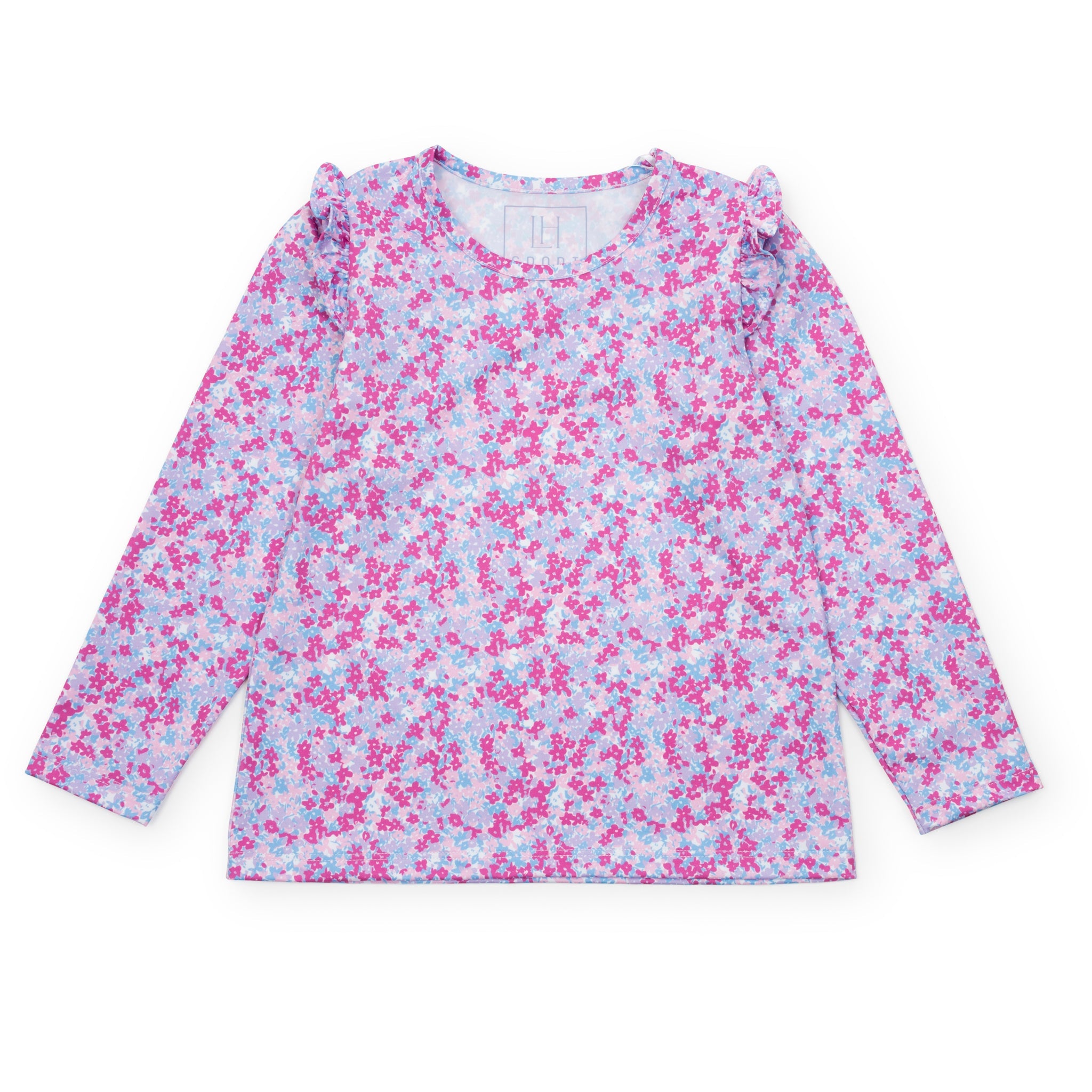 Mia Girls' Longsleeve Performance Top by LH Sport - Preppy Petals
