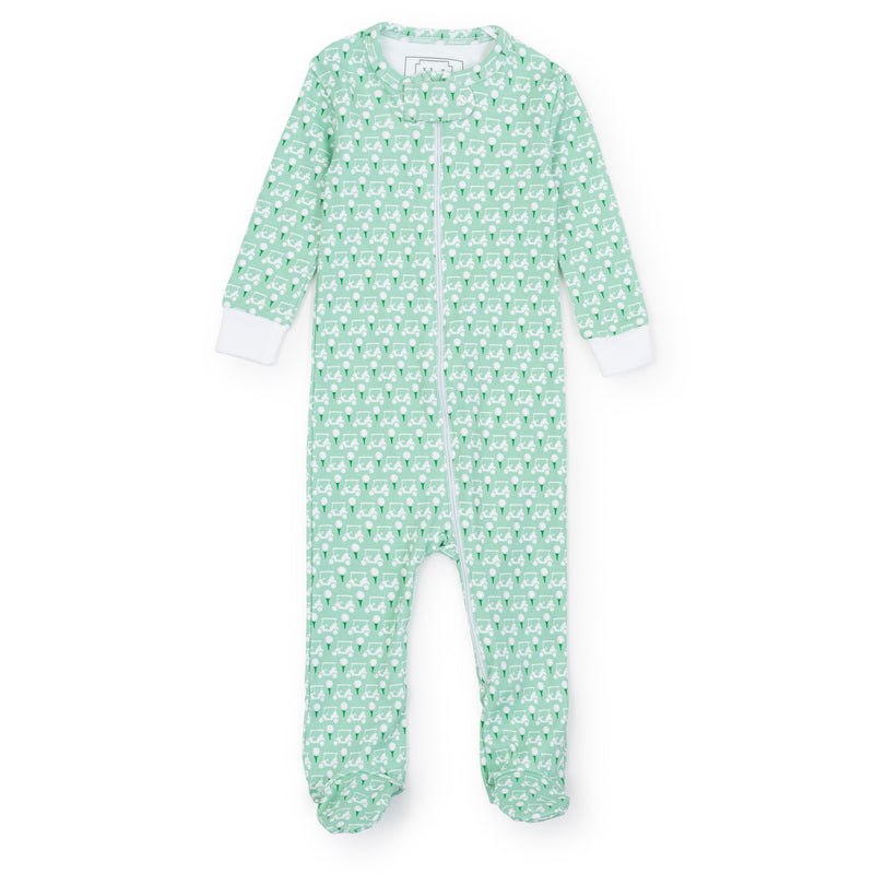 Parker Boys' Pima Cotton Zipper Pajama - Golf Putting Green