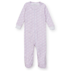 SALE Parker Girls' Pima Cotton Zipper Pajama - Snowman Pink