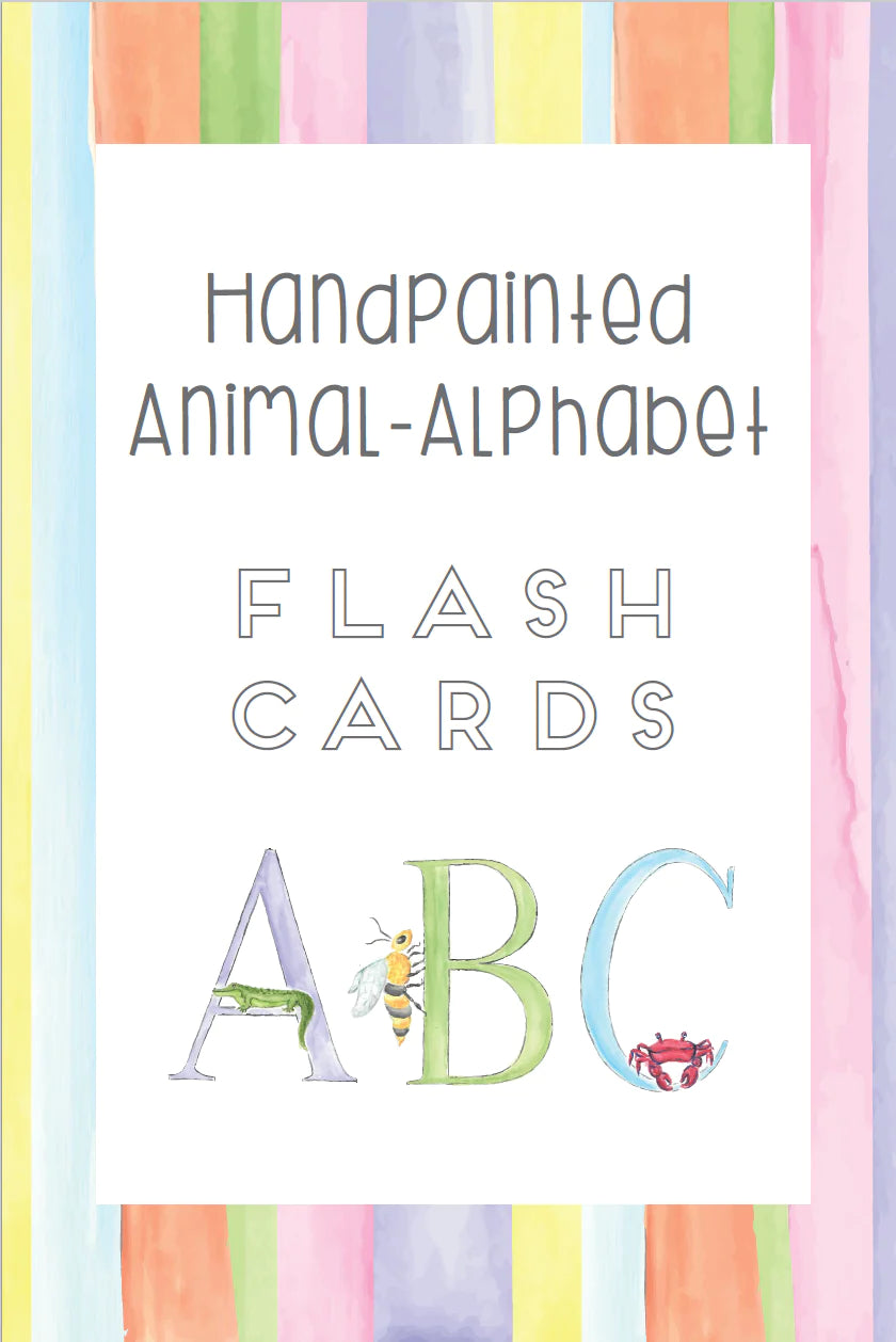 Everyday Hand Painted Animal Alphabet Flash Cards by Fort52 Kidswear