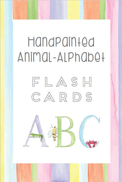Hand Painted Animal Alphabet Flash Cards by Fort52