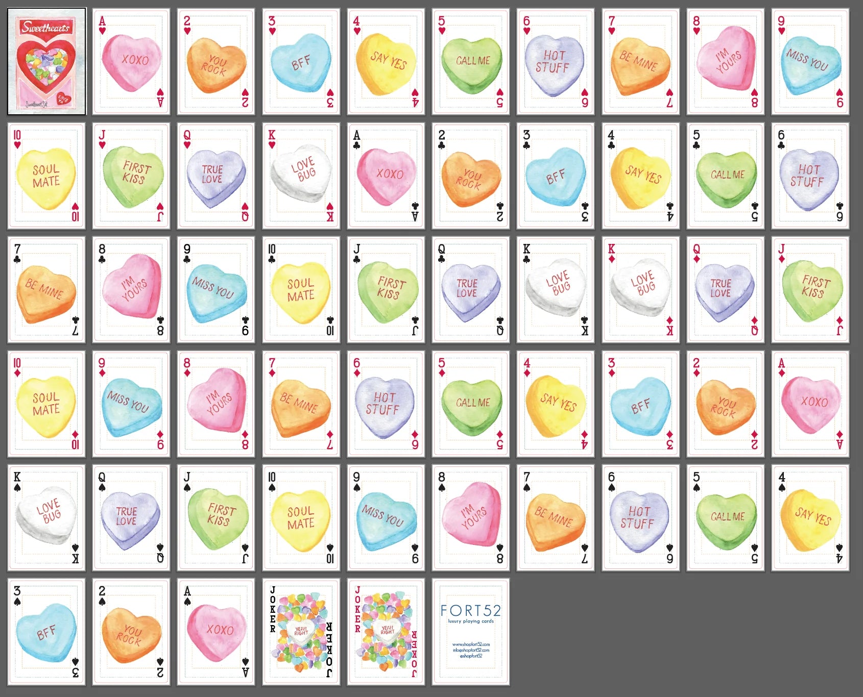 Watercolor Playing Cards by Fort52 - Sweethearts Set dress for girls premium quality