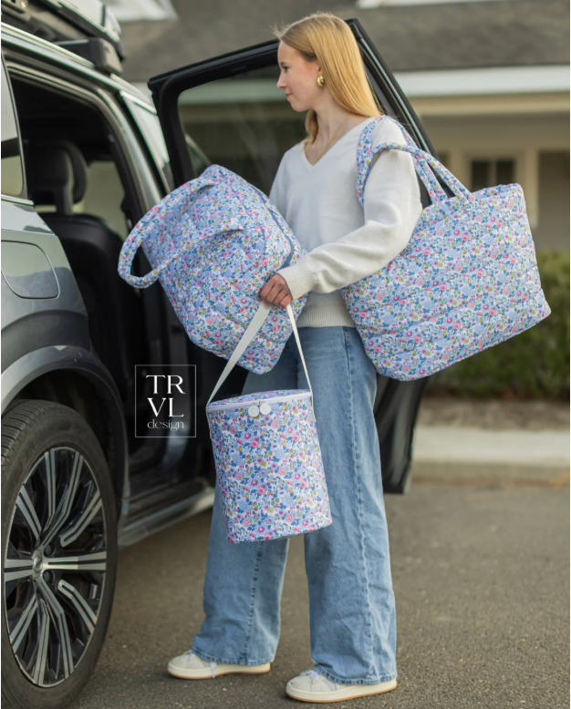 Luxe Puffer Grande Duffel Bridgehampton Floral by TRVL Design designer outfit for kids