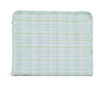 Roadie Large Zip Pouch Classic Plaid Green by TRVL Design stylish kids outfit collection