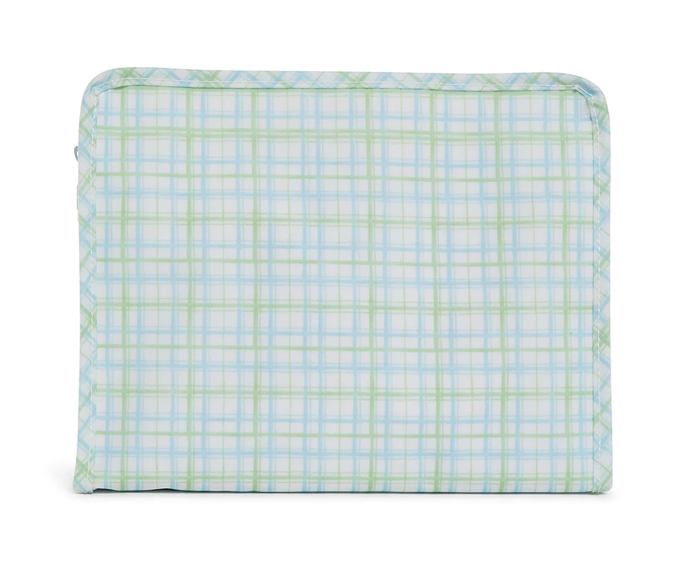 Roadie Large Zip Pouch Classic Plaid Green by TRVL Design
