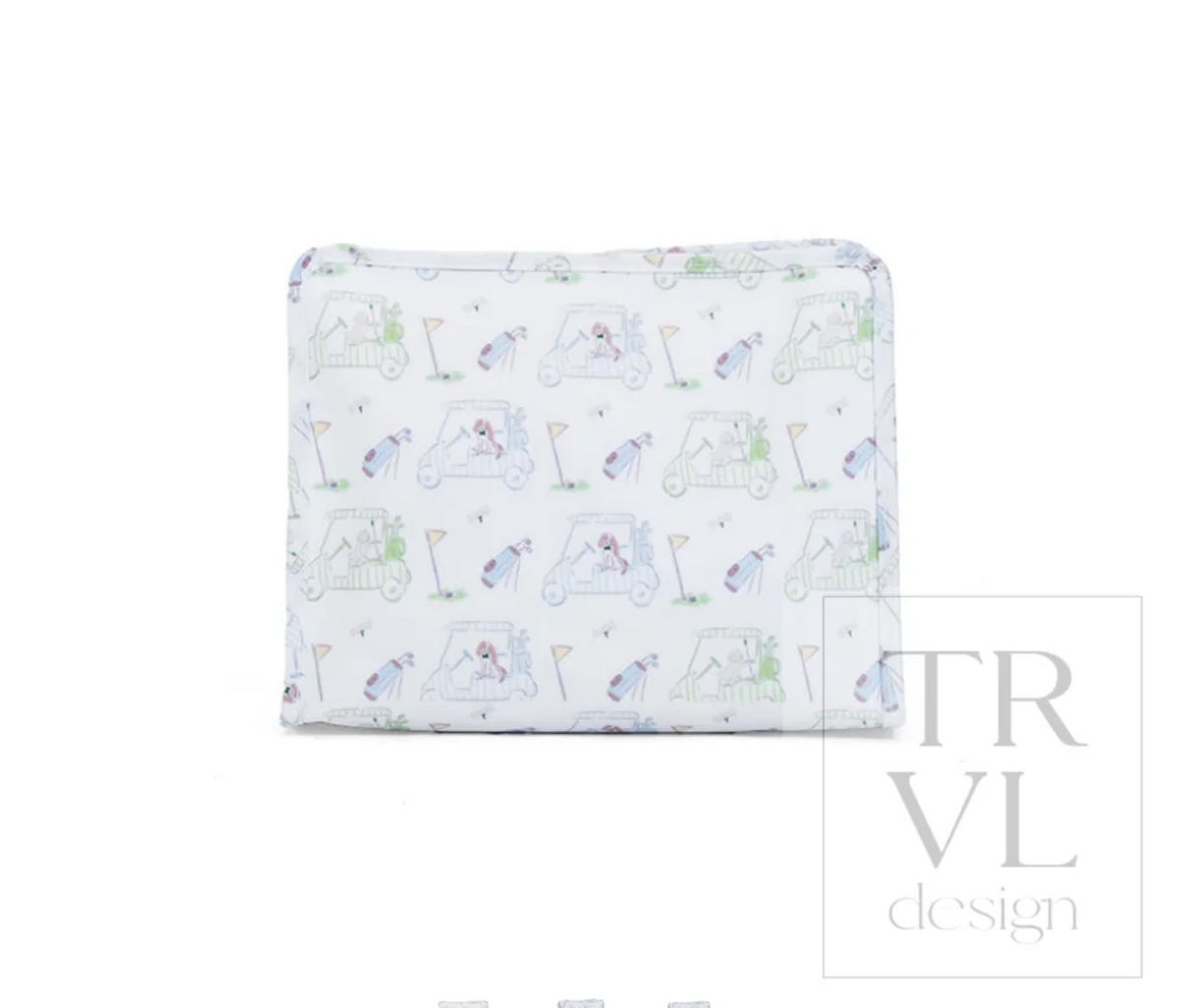 Roadie Large Zip Pouch Putt Putt Blue by TRVL Design stylish kids outfit collection