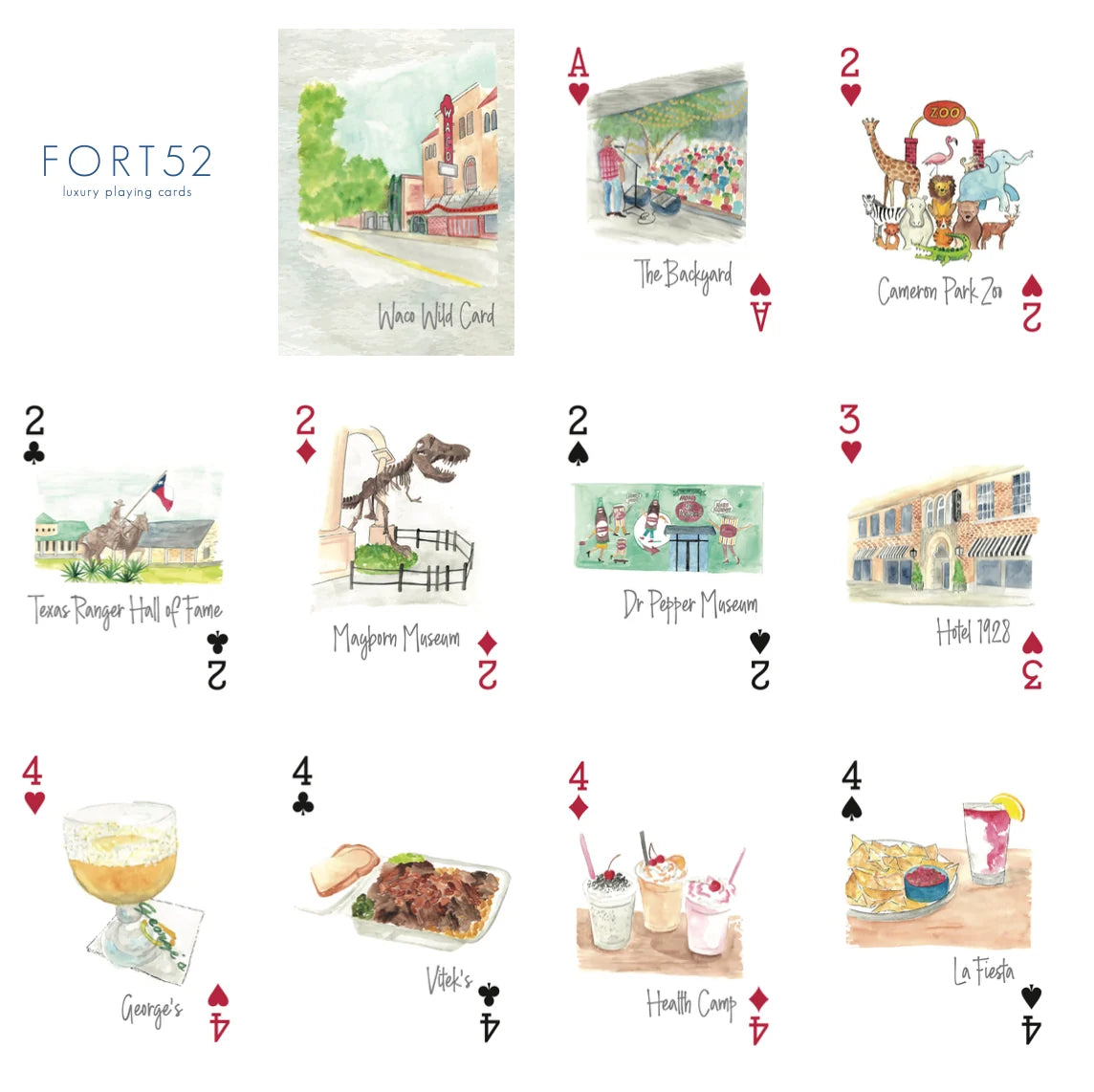 Watercolor Playing Cards by Fort52 - Waco Wild Card