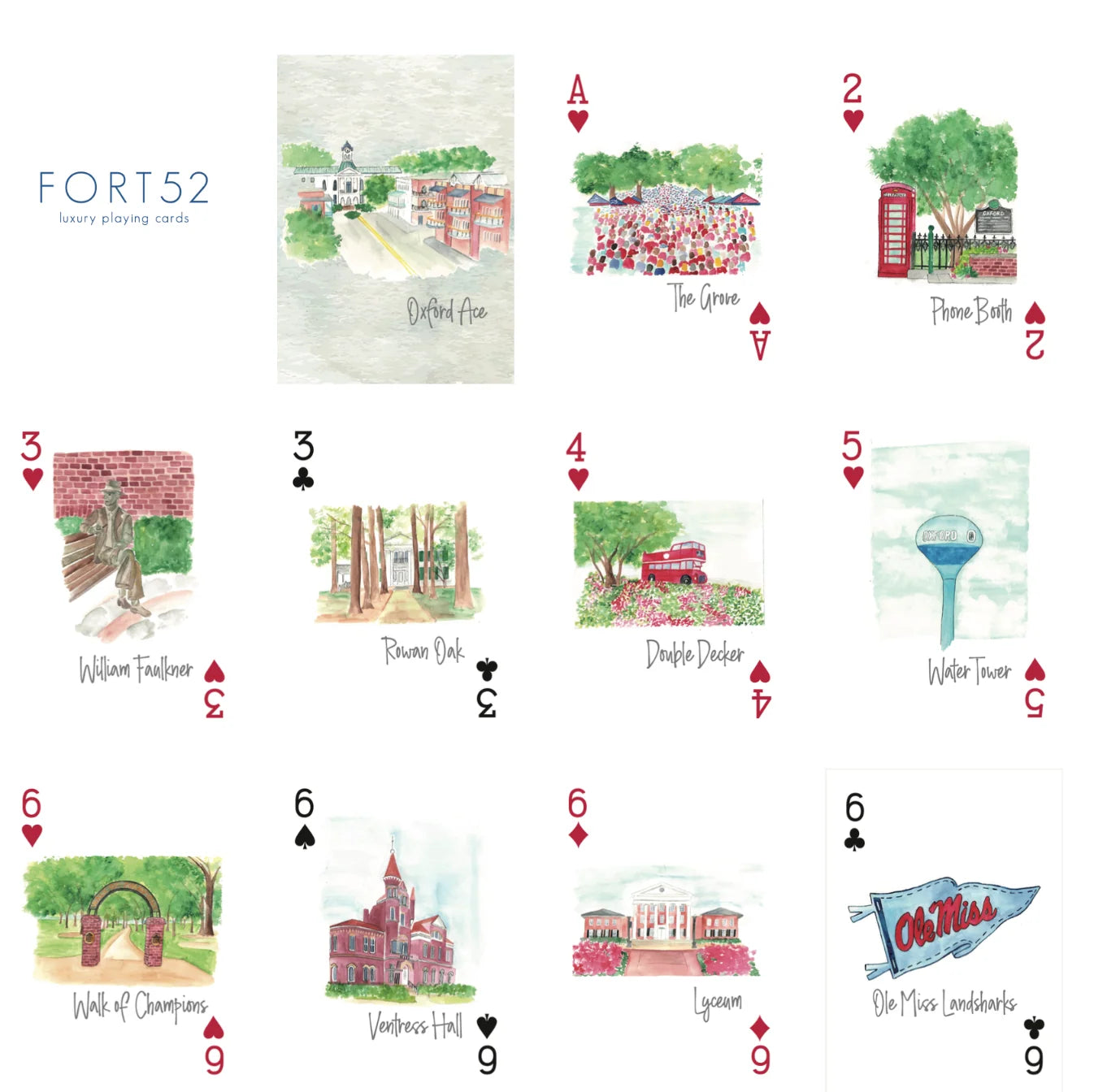 Watercolor Playing Cards by Fort52 - Oxford Ace