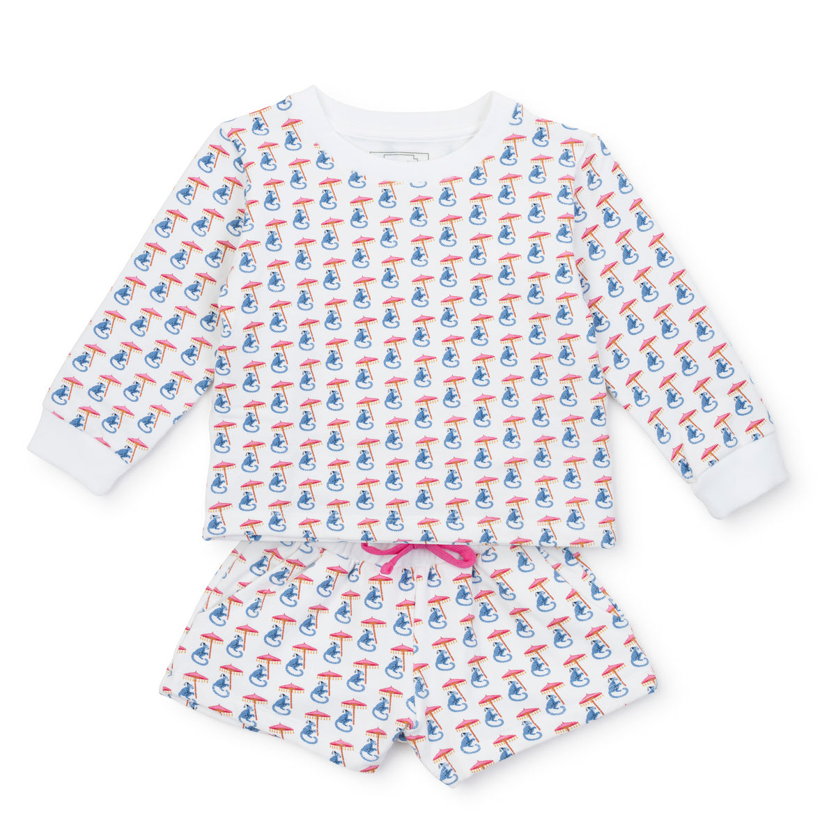 Everyday Stella Girls' Cotton Sweatshirt Short Set Majestic Monkey Kidswear