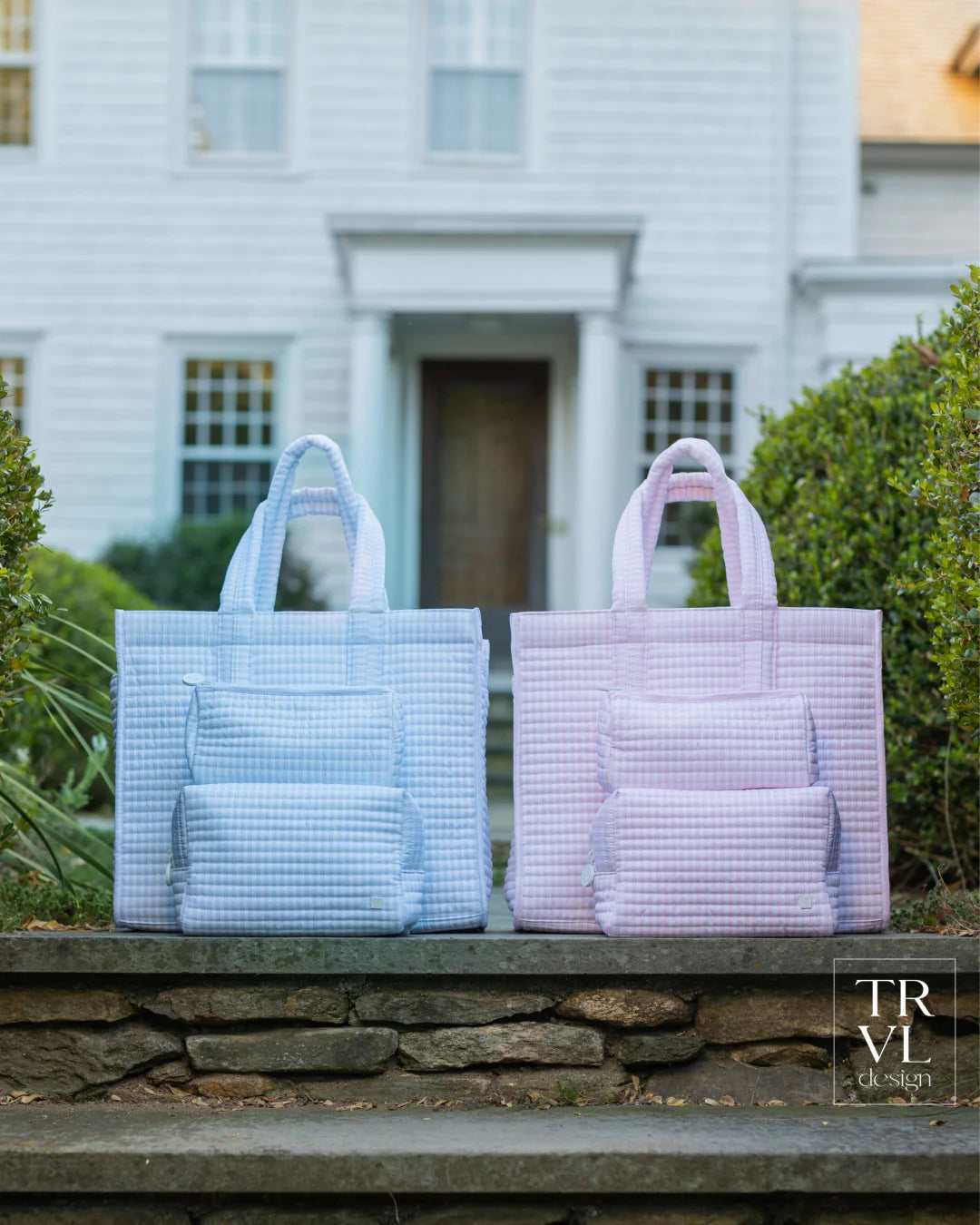 Quilted Everyday Bag Pimlico Stripe Light Pink by TRVL Design designer outfit for kids