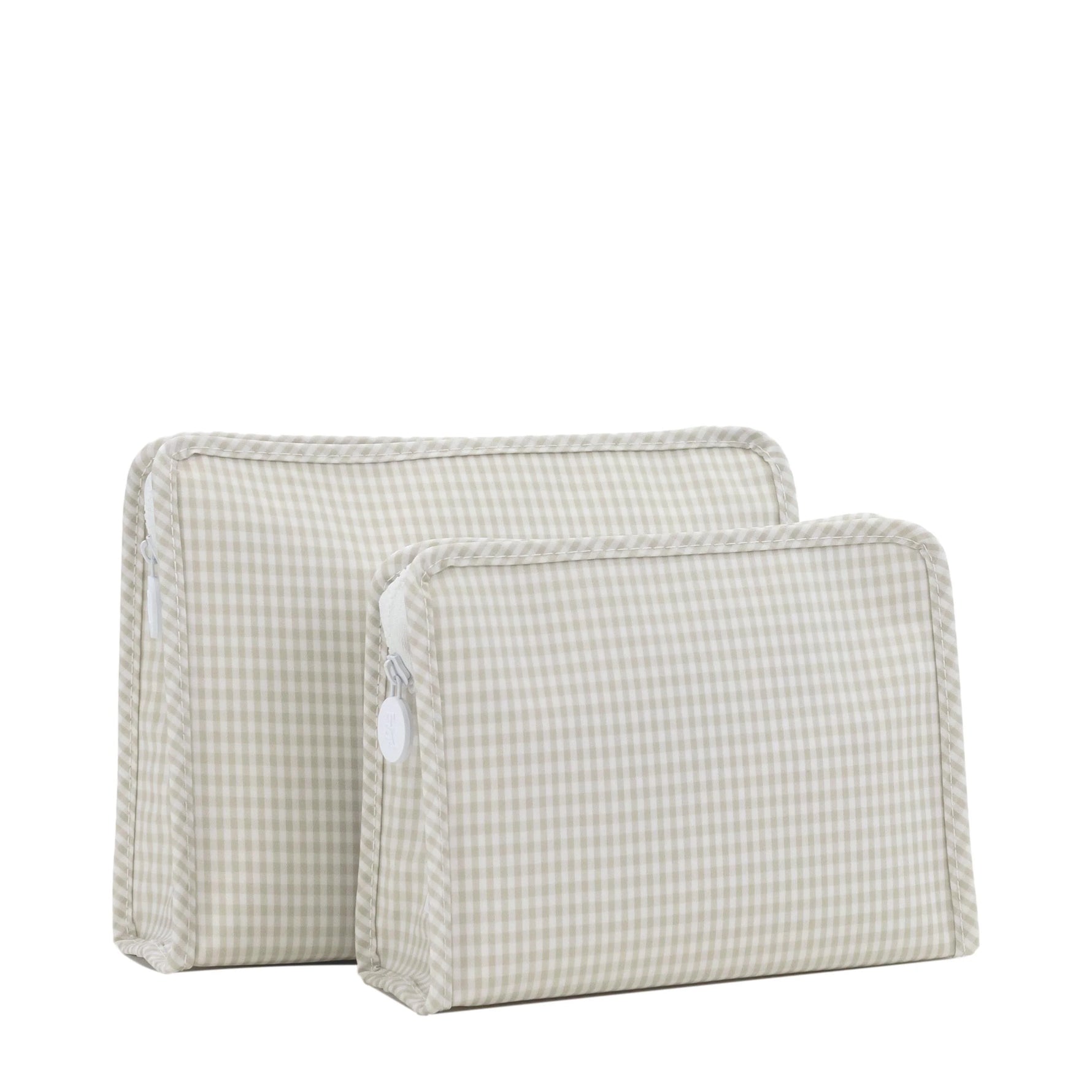Buy Roadie Large Zip Pouch Gingham Pearl Grey by TRVL Design kids clothing online