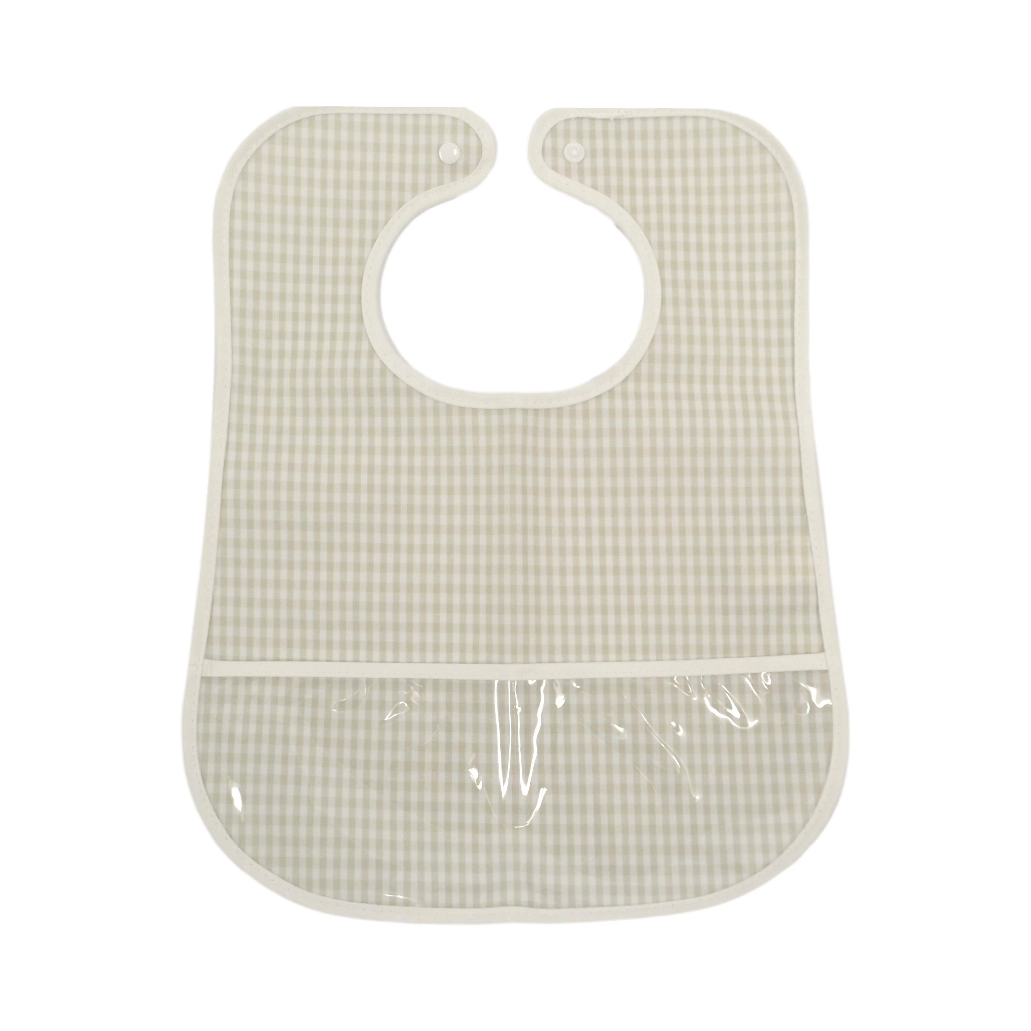 Clean Up Bib Gingham Pearl Grey by TRVL Design