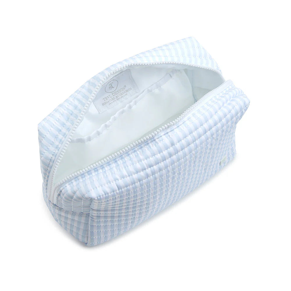 Buy Quilted Everyday Bag Pimlico Stripe Light Blue by TRVL Design kids clothing online